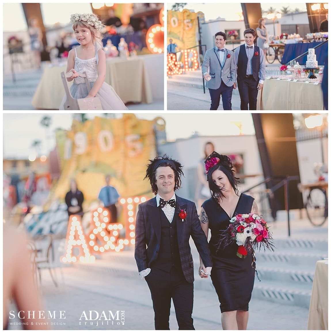 Adrienne and Billie Joe Armstrong's vow renewal at the Neon Museum, Las Vegas