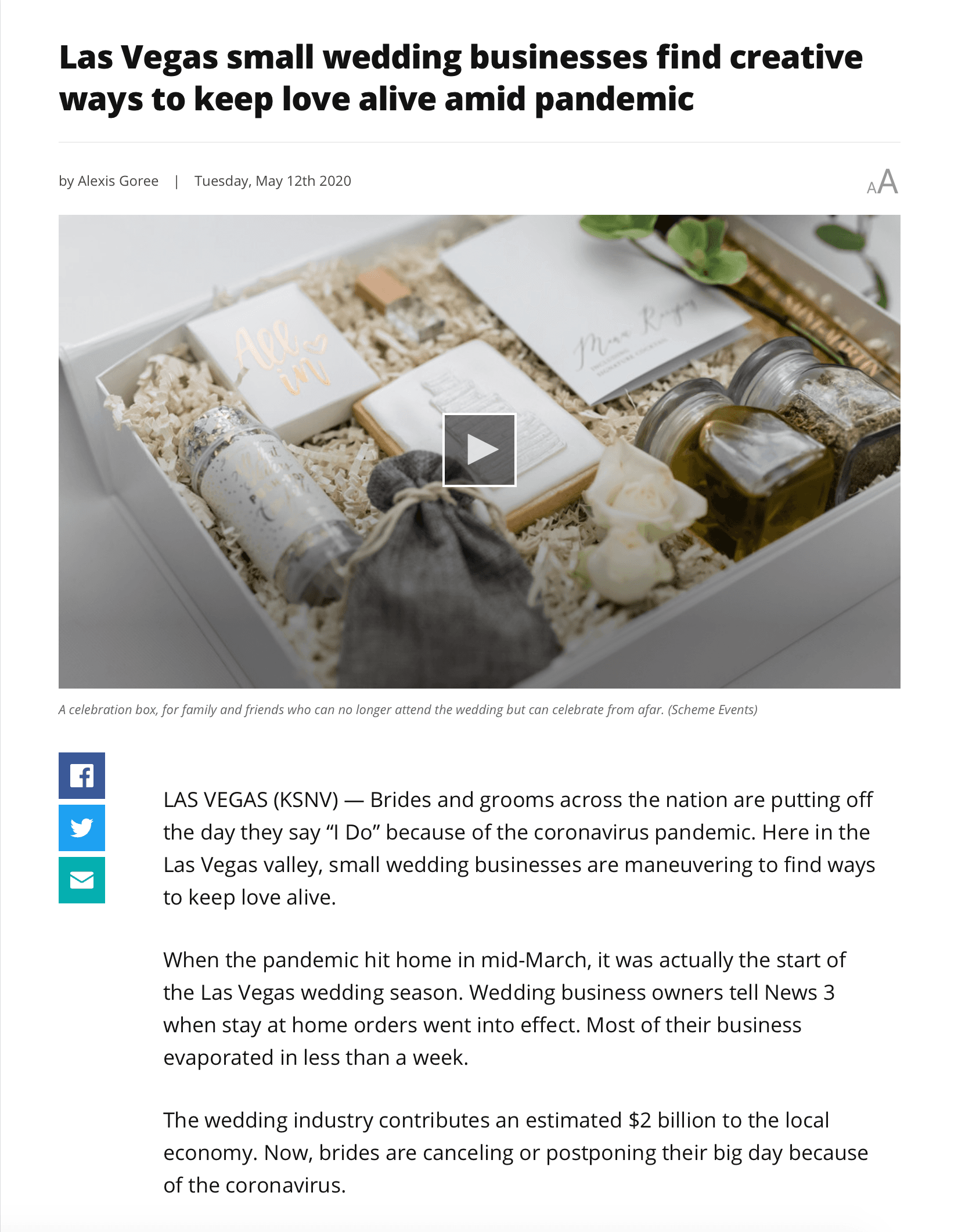 News 3 Las Vegas Features Celebration Box